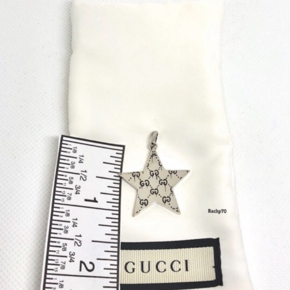 New Gucci Ghost Navy GG Star Charm + Free Chain - Picture 6 of 10